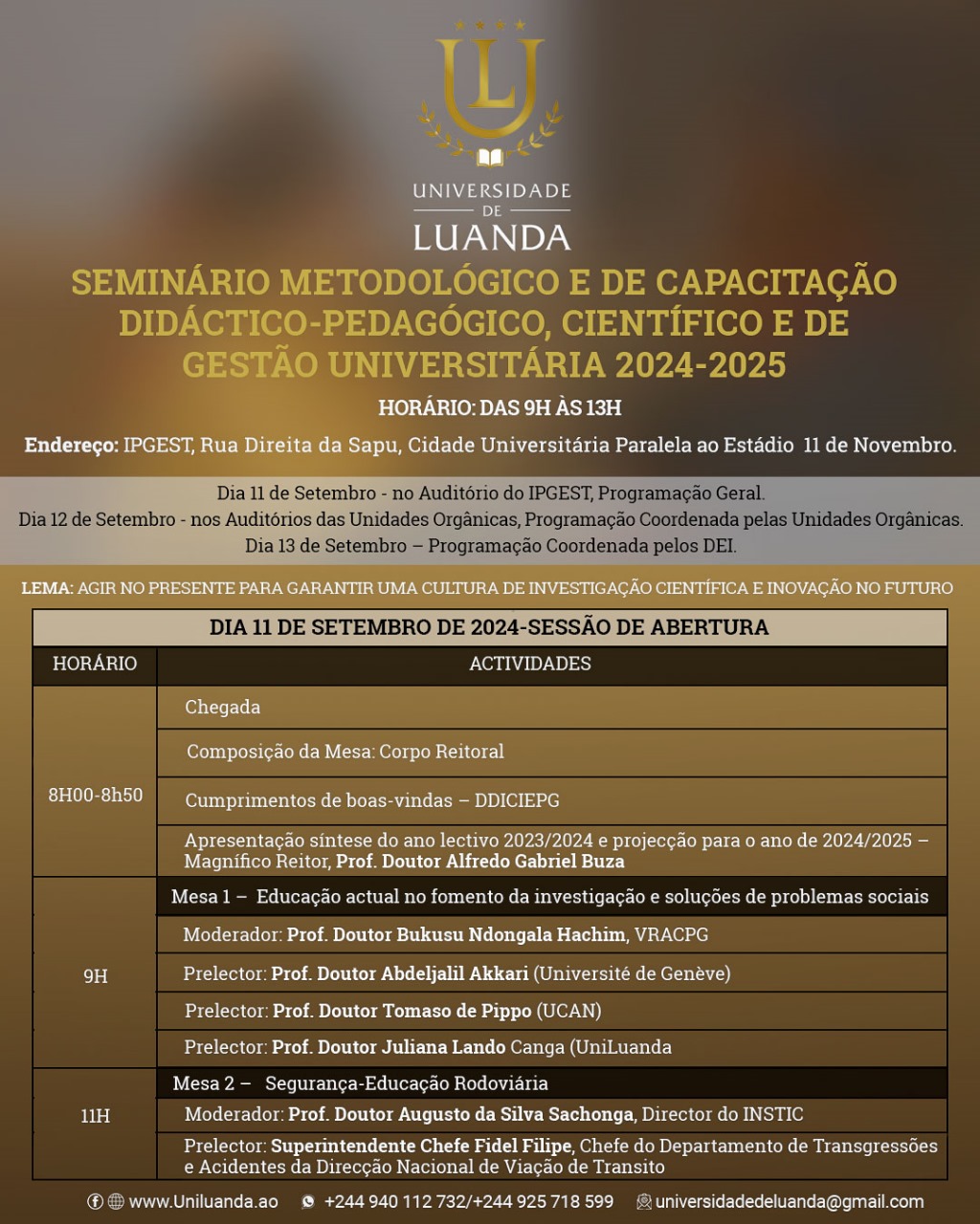 Seminário Metodógico e de Capacitação Didáctico-Pedagógico, Científico e de Gestão Universitária 2024-2025