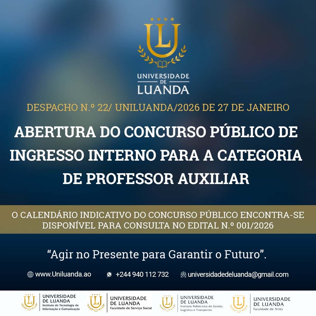 Abertura do Concurso Público de Ingresso Interno Para a Categoria de Professor Auxiliar